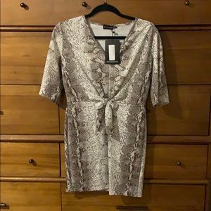 PLT mini snake skin print dress